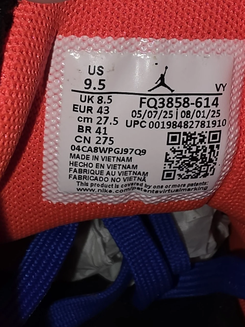 Air Jordan Heir Series (2025) 'Bright Crimson/Racer Blue/Sail' US Men Size 9.5